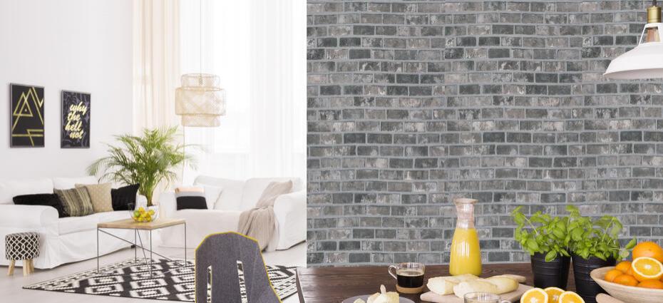 Vinil Design de interiores W8 Grey Bricks