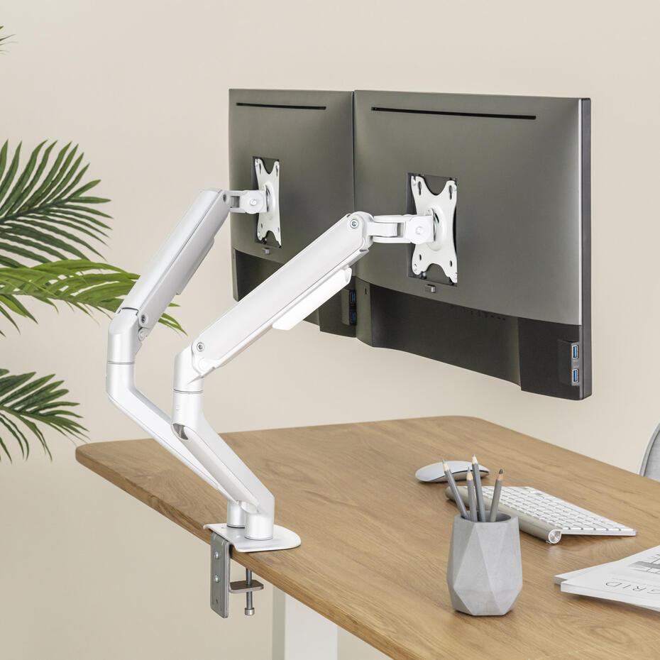 Suporte de Mesa para 2 ecrãs 17-32 DB4132TNR-W