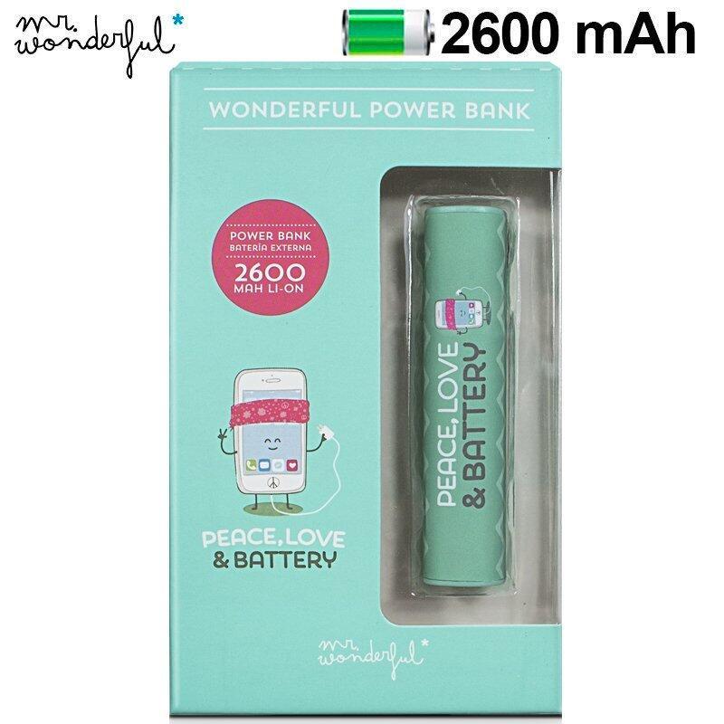 Powerbank 2600 mAh Mr Wonderful Green