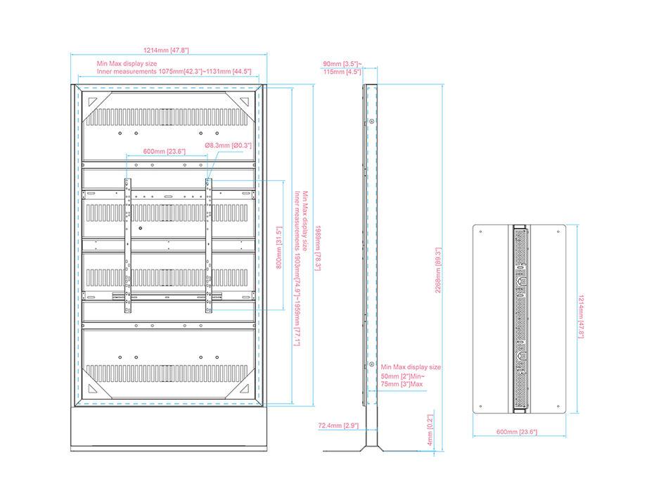 Totem M Pro Series Enclosure 86 Floorbase Covered
