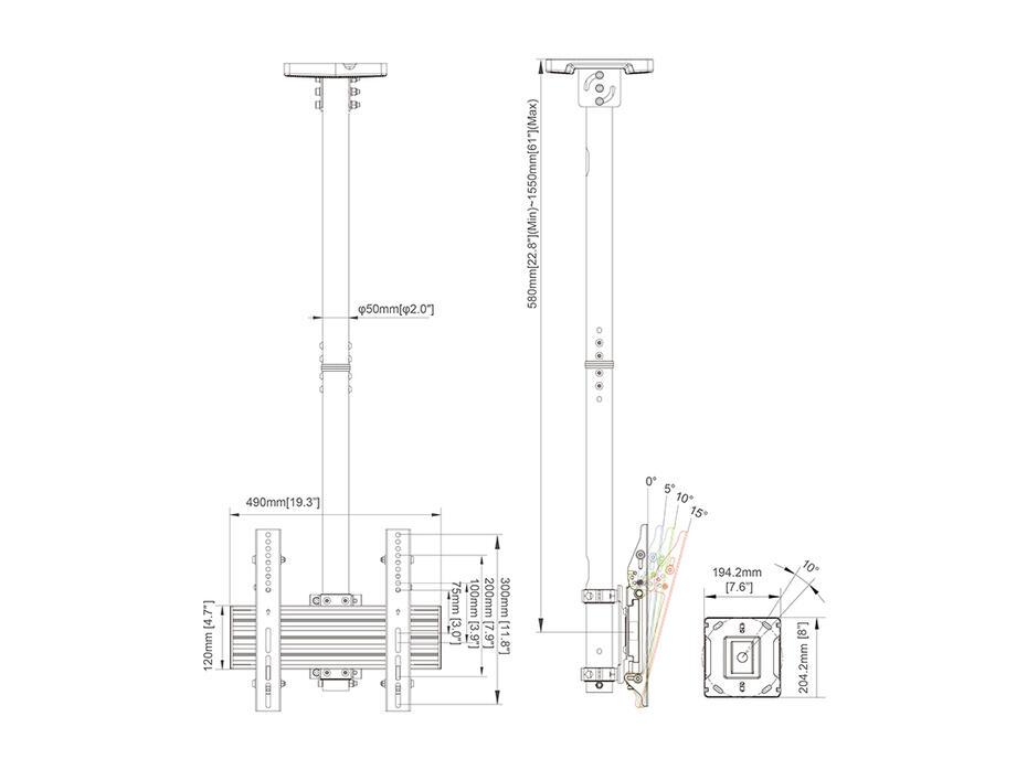 Suporte de teto Pro MBC1U VESA 300