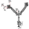 M VESA Gas Lift Arm Dual