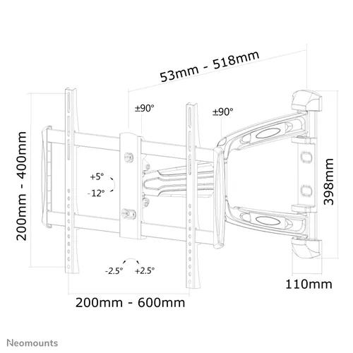 Suporte de parede LED-W700SILVER para monitor  32-60