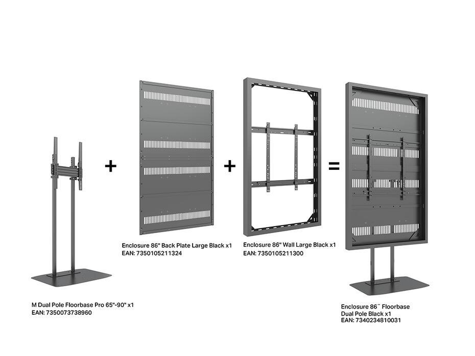 Suporte Display M Pro Series Enclosure 86 Floorbase Dual Pole