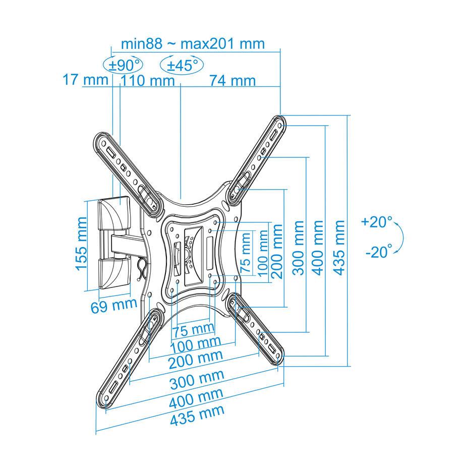 Suporte de Parede para TV 23-55 LP2255TN-B