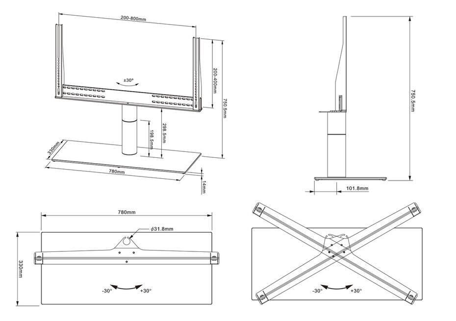 M VESA Tablestand Turn Large 800x400