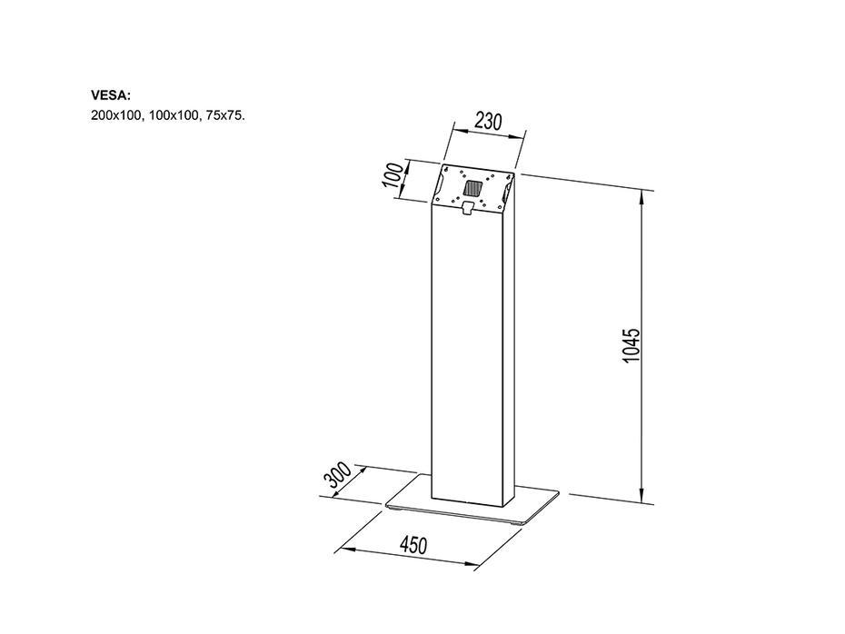 Suporte Display M Pro Series - Kiosk Black 15-32