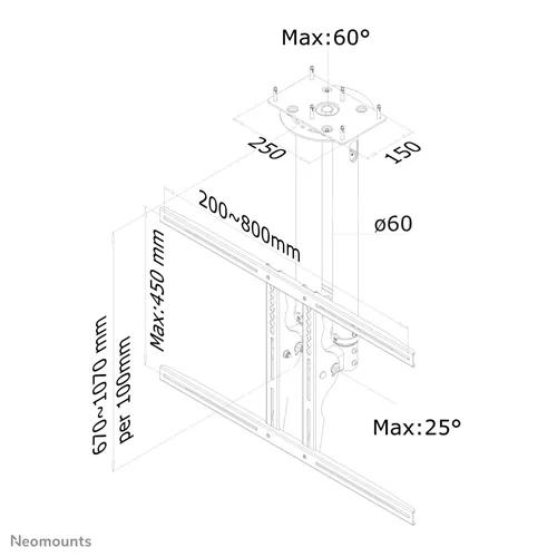 Suporte de teto PLASMA-C100 para monitor 37-75