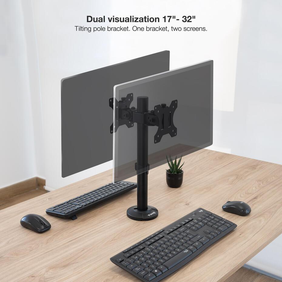 Suporte de Mesa para 2 Ecrãs 17-32 DB1132TN-B