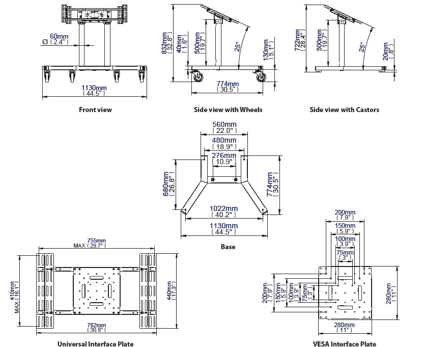 Suporte de Chão TV Table B-Tech BT8540