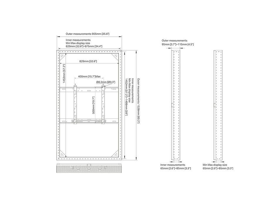 Suporte Display M Pro Series Enclosure 65 Kiosk Alto Brilho Black