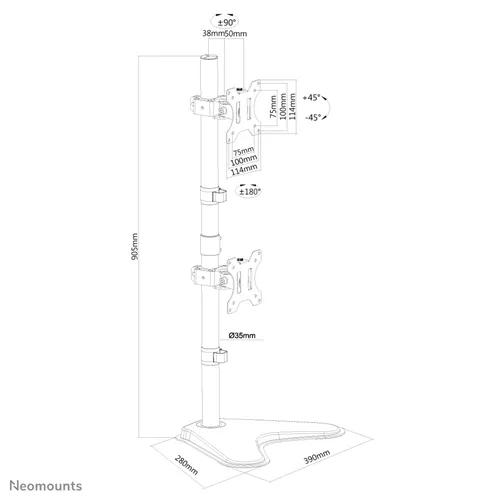 Suporte de mesa FPMA-D550DDVBLACK para monitores 10-32