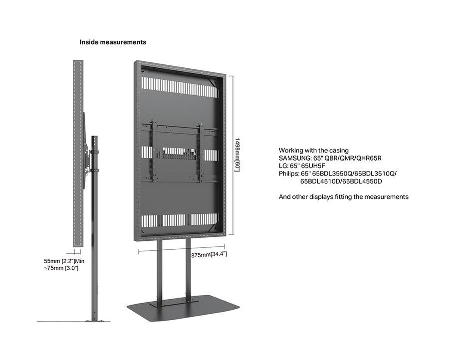 Suporte Display M Pro Series Enclosure 65 Floorbase Dual Pole