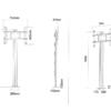 M Display Stand 180 Single Black Floormount