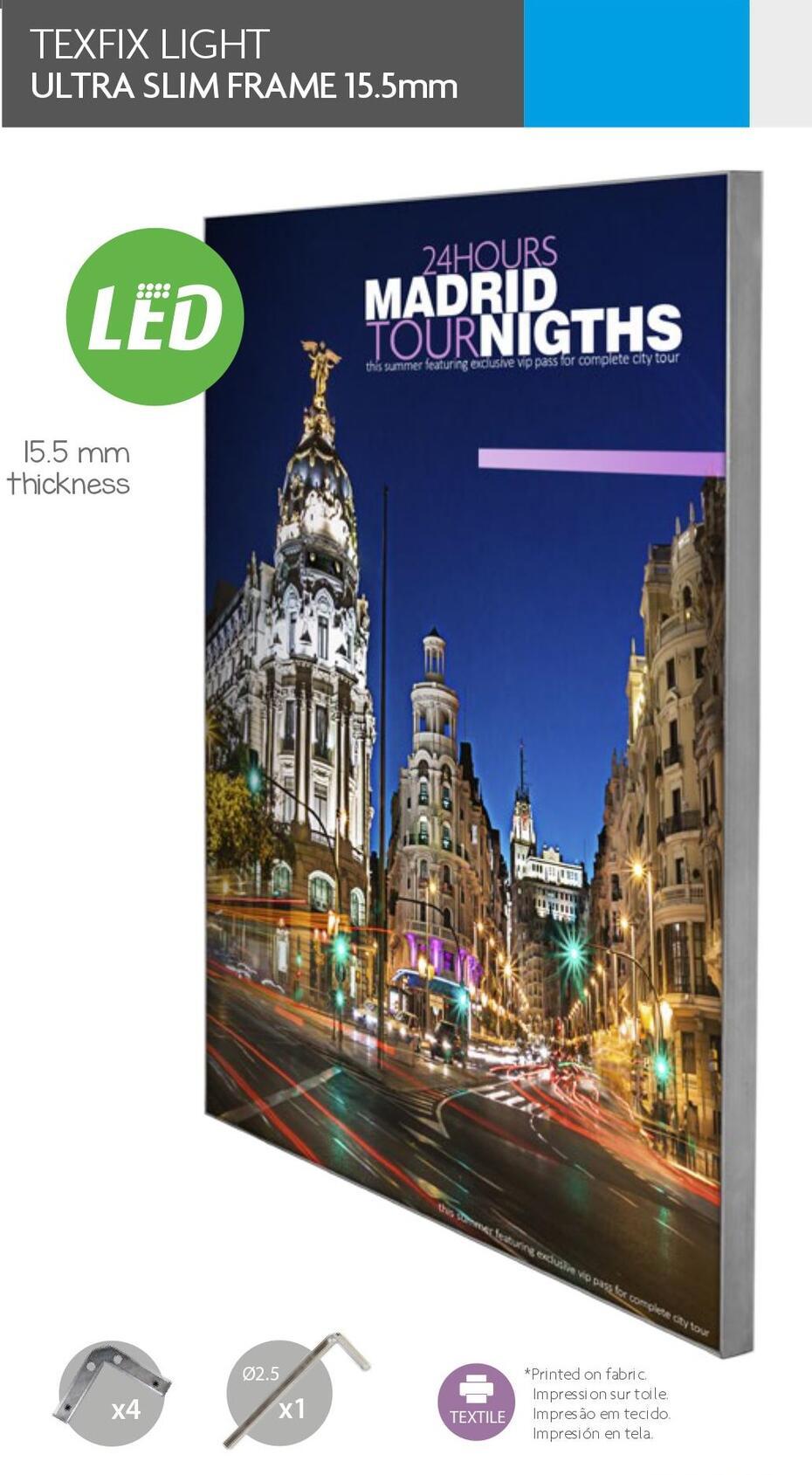 Luz de Texfix Quadro Ultra Slim 15.5mm
