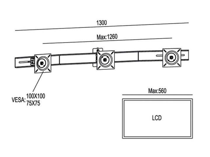Suporte M Public Display Stand Triple Screen Mount 10-24
