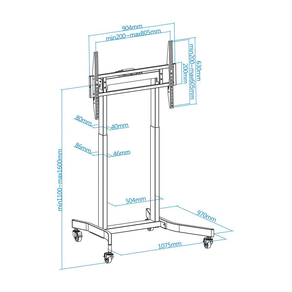 Suporte de Chão Elétrico Lux para TV 55-100
