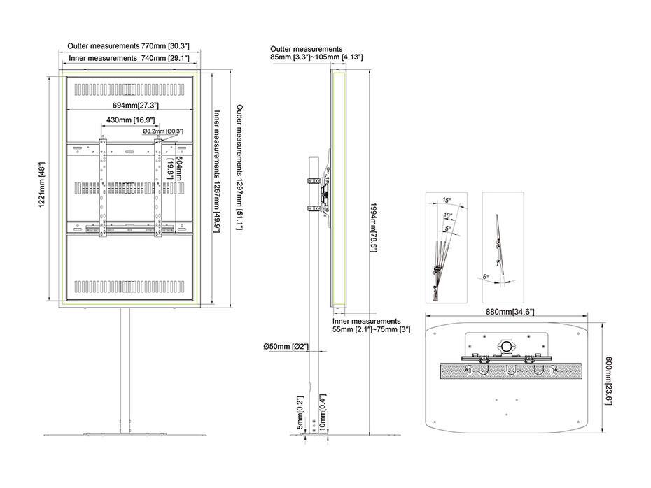 Suporte Display M Pro Series Enclosure 55 Floorbase